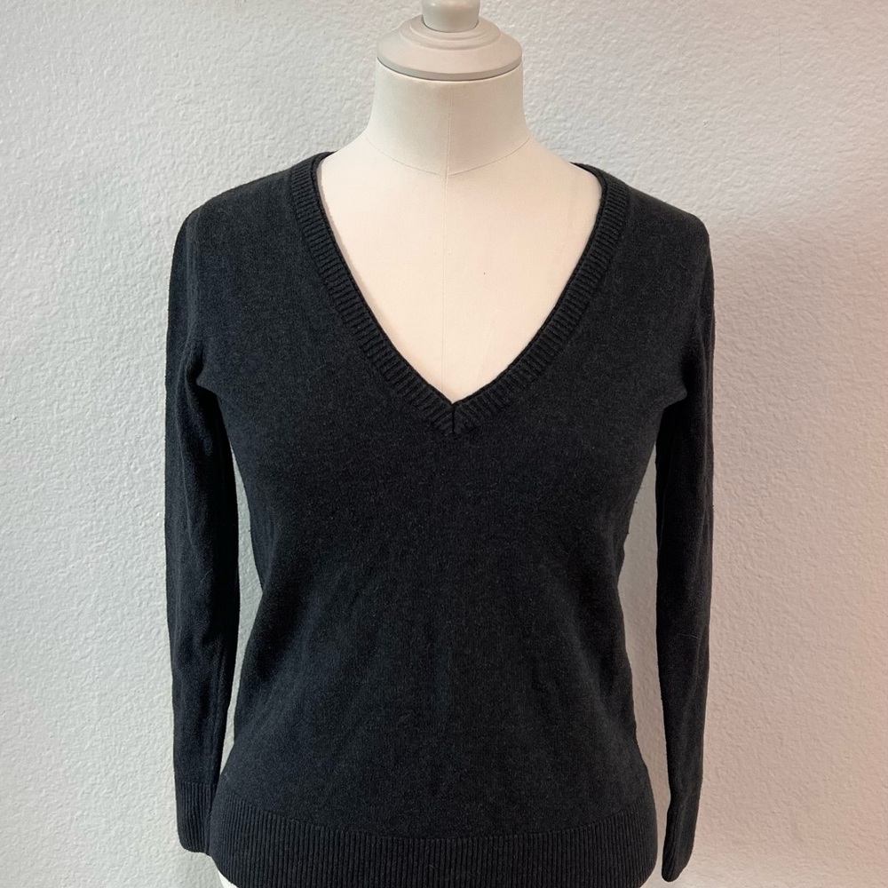 Eddie Bauer Charcoal V-Neck Sweater